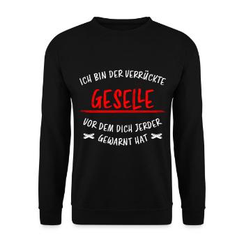 Geselle Lustiger Spruch Gesellenprüfung Geschenk - Unisex Pullover - Schwarz - Vorne - Alina (178cm) & Michal (187cm)