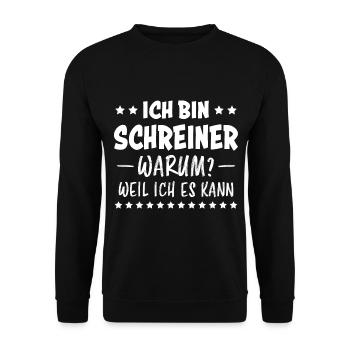 Schreiner Witz Spruch Tischler Schreiner Geschenk - Unisex Pullover - Schwarz - Vorne - Alina (178cm) & Michal (187cm)