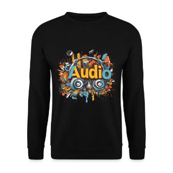 Audio Graffiti Musikliebhaber DJ Hip Hop Kultur - Unisex Pullover - Schwarz - Vorne - Alina (178cm) & Michal (187cm)