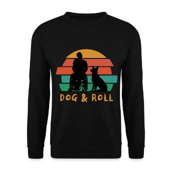 Fauteuil roulant avec chien Sort Dog and Roll - Sweat-shirt Unisexe - noir - Devant - Alina (178cm) & Michal (187cm)