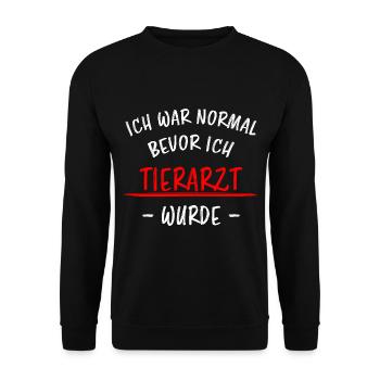 Tierarzt Lustige Spruch Beruf Tiermedizin Geschenk - Unisex Pullover - Schwarz - Vorne - Alina (178cm) & Michal (187cm)