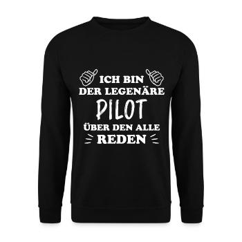 Pilot Lustige Spruch Flug Flugsport Pilot Geschenk - Unisex Pullover - Schwarz - Vorne - Alina (178cm) & Michal (187cm)