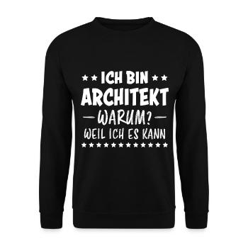 Architekt Spruch Architektur Architekt Geschenk - Unisex Pullover - Schwarz - Vorne - Alina (178cm) & Michal (187cm)