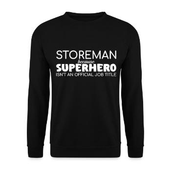 Storeman Superhero - Unisex Sweatshirt - black - Front - Alina (178cm) & Michal (187cm)