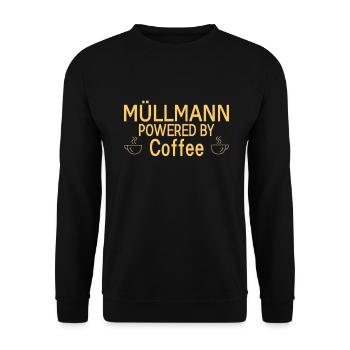Garbage Man Powered By Coffee - Unisex Sweatshirt - black - Front - Alina (178cm) & Michal (187cm)