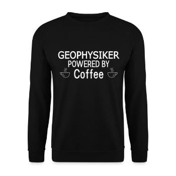 Geophysiker Powered By Coffee Geophysik - Unisex Pullover - Schwarz - Vorne - Alina (178cm) & Michal (187cm)