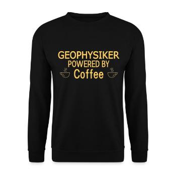 Geophysiker Powered By Coffee Geophysik - Unisex Pullover - Schwarz - Vorne - Alina (178cm) & Michal (187cm)