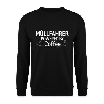 Garbage Driver Powered By Coffee - Unisex Sweatshirt - black - Front - Alina (178cm) & Michal (187cm)