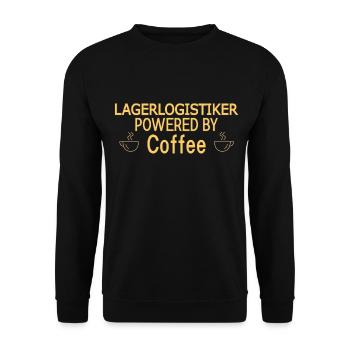 Lagerlogistiker Powered By Coffee - Unisex Pullover - Schwarz - Vorne - Alina (178cm) & Michal (187cm)