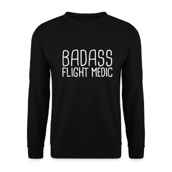 Flight Medic Badass Luftrettung - Unisex Pullover - Schwarz - Vorne - Alina (178cm) & Michal (187cm)