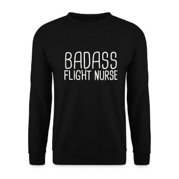 Flight Nurse Badass Luftrettung - Unisex Pullover - Schwarz - Vorne - Alina (178cm) & Michal (187cm)