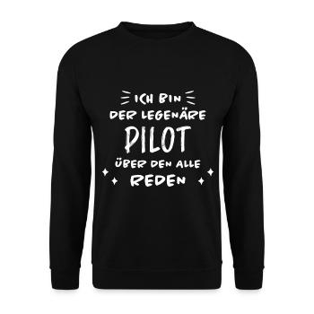 Pilot Lustige Spruch Flug Flugsport Pilot Geschenk - Unisex Pullover - Schwarz - Vorne - Alina (178cm) & Michal (187cm)