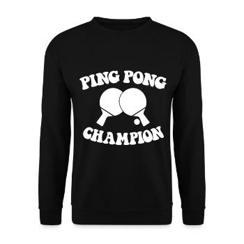 Ping Pong Champion Design Tennis de table et - Sweat-shirt Unisexe - noir - Devant - Alina (178cm) & Michal (187cm)