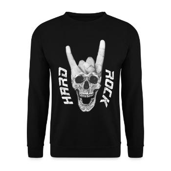 Signe de corne de hard rock musique crâne - Sweat-shirt Unisexe - noir - Devant - Alina (178cm) & Michal (187cm)