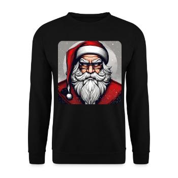Böser grimmiger Weihnachtsmann - Unisex Pullover - Schwarz - Vorne - Alina (178cm) & Michal (187cm)