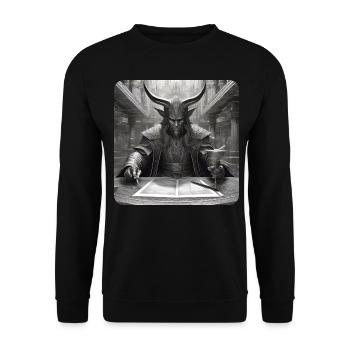 Evil Devil - Unisex Sweatshirt - black - Front - Alina (178cm) & Michal (187cm)