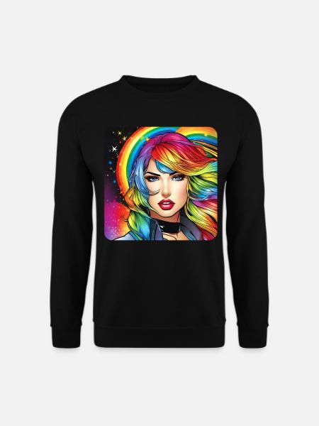 Coole Frau in Regenbogen Farben - Unisex Pullover - Schwarz