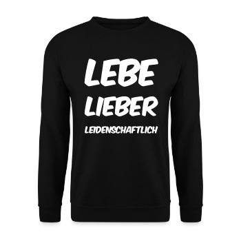 Leidenschaft geht immer - Unisex Pullover - Schwarz - Vorne - Alina (178cm) & Michal (187cm)