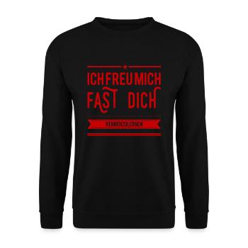 ich freue mich fast dich kennenzulernen - Unisex Pullover - Schwarz - Vorne - Alina (178cm) & Michal (187cm)