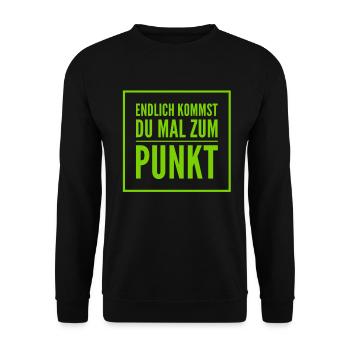 du bist eine Laberbacke - Unisex Pullover - Schwarz - Vorne - Alina (178cm) & Michal (187cm)