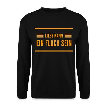 Liebe kann ein Fluch sein - Unisex Pullover - Schwarz - Vorne - Alina (178cm) & Michal (187cm)