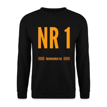 Nr. 1, Sie sind dran - Unisex Pullover - Schwarz - Vorne - Alina (178cm) & Michal (187cm)