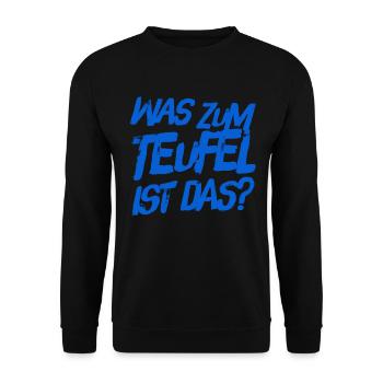 was zum Teufel ist das - Unisex Pullover - Schwarz - Vorne - Alina (178cm) & Michal (187cm)