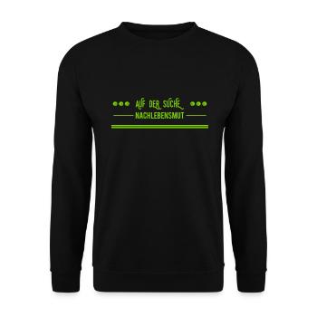ich bin auf der Suche - Unisex Pullover - Schwarz - Vorne - Alina (178cm) & Michal (187cm)