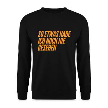 das sehe ich zum ersten Mal - Unisex Pullover - Schwarz - Vorne - Alina (178cm) & Michal (187cm)