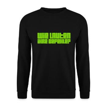 Befehlsempfänger - Unisex Pullover - Schwarz - Vorne - Alina (178cm) & Michal (187cm)
