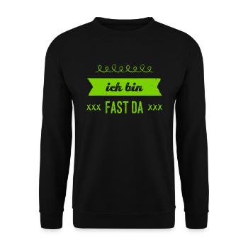 nur noch ein kleines Stück - Unisex Pullover - Schwarz - Vorne - Alina (178cm) & Michal (187cm)