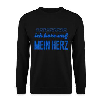 mein Herz kennt den Weg - Unisex Pullover - Schwarz - Vorne - Alina (178cm) & Michal (187cm)