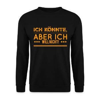 über das können und wollen - Unisex Pullover - Schwarz - Vorne - Alina (178cm) & Michal (187cm)