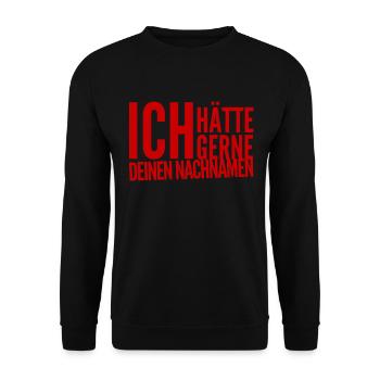 ich will dich heiraten - Unisex Pullover - Schwarz - Vorne - Alina (178cm) & Michal (187cm)