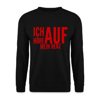 mein Herz weiß alles - Unisex Pullover - Schwarz - Vorne - Alina (178cm) & Michal (187cm)