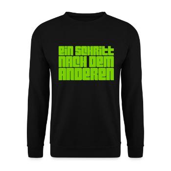 es geht voran - Unisex Pullover - Schwarz - Vorne - Alina (178cm) & Michal (187cm)