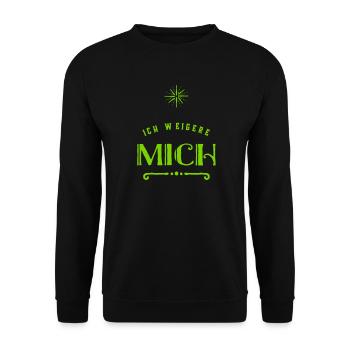 ich sage nein - Unisex Pullover - Schwarz - Vorne - Alina (178cm) & Michal (187cm)