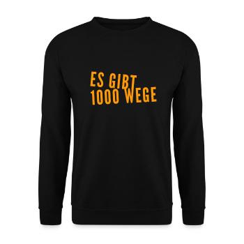 es gibt 1000 Wege - Unisex Pullover - Schwarz - Vorne - Alina (178cm) & Michal (187cm)