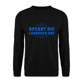 Ohren gespitzt - Unisex Pullover - Schwarz - Vorne - Alina (178cm) & Michal (187cm)