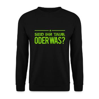 ignoriert ihr mich? - Unisex Pullover - Schwarz - Vorne - Alina (178cm) & Michal (187cm)