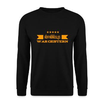 ab jetzt bin ich Optimist - Unisex Pullover - Schwarz - Vorne - Alina (178cm) & Michal (187cm)