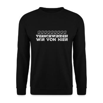 schwingen wir die Hufe - Unisex Pullover - Schwarz - Vorne - Alina (178cm) & Michal (187cm)