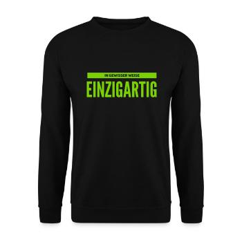 mich gibt es nur einmal - Unisex Pullover - Schwarz - Vorne - Alina (178cm) & Michal (187cm)