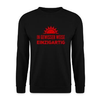 ich bin ganz besonders - Unisex Pullover - Schwarz - Vorne - Alina (178cm) & Michal (187cm)