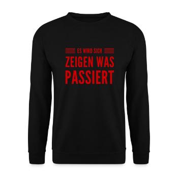 es wird sich zeigen was passiert - Unisex Pullover - Schwarz - Vorne - Alina (178cm) & Michal (187cm)