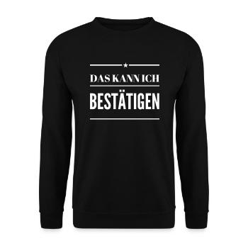 genau so ist es - Unisex Pullover - Schwarz - Vorne - Alina (178cm) & Michal (187cm)