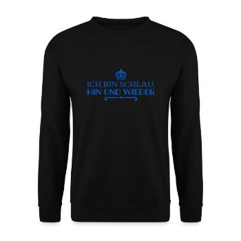 von Zeit zu Zeit bin ich auch schlau - Unisex Pullover - Schwarz - Vorne - Alina (178cm) & Michal (187cm)