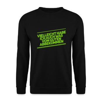 ich habe positive Eigenschaften abbekommen - Unisex Pullover - Schwarz - Vorne - Alina (178cm) & Michal (187cm)