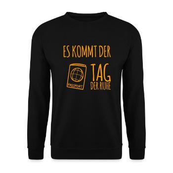 der Tag kommt - Unisex Pullover - Schwarz - Vorne - Alina (178cm) & Michal (187cm)