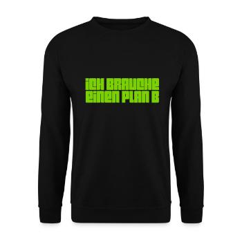 neuer Plan - Unisex Pullover - Schwarz - Vorne - Alina (178cm) & Michal (187cm)
